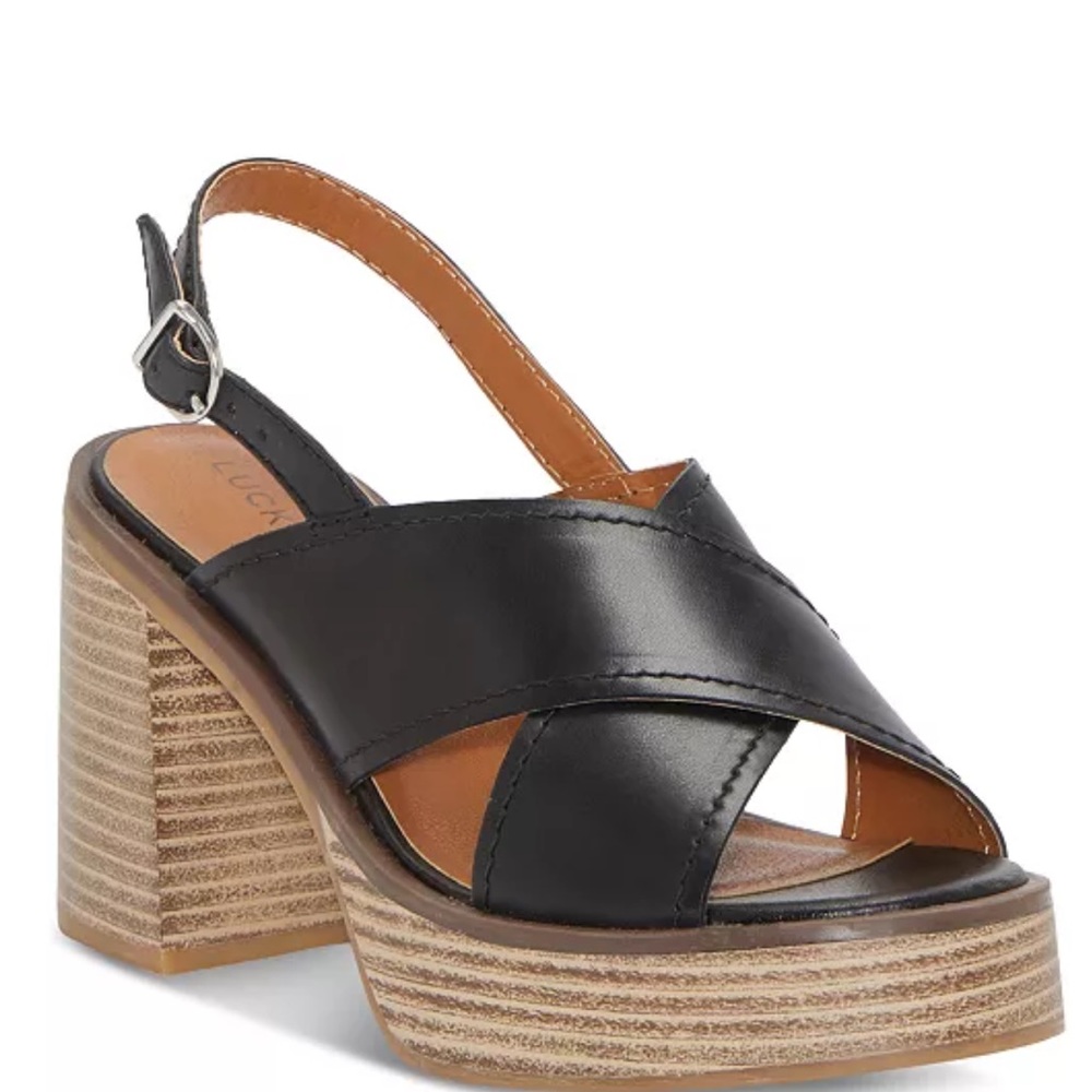 Lucky Brand Delmie stacked platform Sandle Size 9